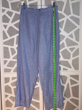 J. Crew Soleil Blue Linen Drawstring Pants